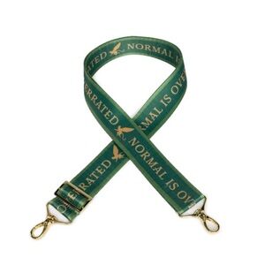 NWT Wicked x Lug NORMAL IS OVERRATED Green & Gold 1.5" Classic Webbing Strap